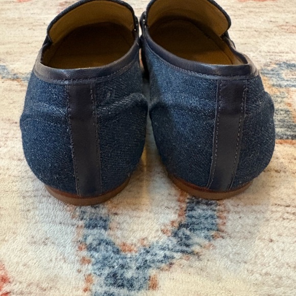 Talbots Stella Bit Loafers Blue Denim Leather Chic Square Toe Womens 8 - Picture 8 of 11
